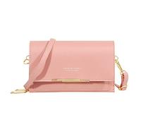 Sac à bandoulière décontracté pour femme avec sangle réglable - Avec fenêtre visible pour téléphone portable - Porte-monnaie - Pochette pour téléphone portable - Pochettes à bulles, Rose, Taille