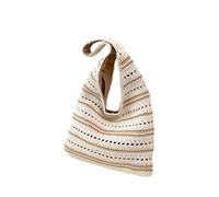 Sac à bandoulière décontracté pour femme Printemps et été paille tissée sac seau sac creux grande capacité tissé sac, kaki, 42*33cm