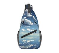 Sac à bandoulière décontracté pour homme Bleu ciel et nuages blancs Grande capacité Durable Convient pour les voyages, le travail, les trajets et les activités de plein air