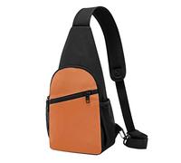Sac à bandoulière décontracté rouge brique réfractaire - Sac à bandoulière en polyester durable avec plusieurs poches et porte-clés - Sangle réglable pour homme et femme
