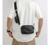 Sac à bandoulière diagonal pour hommes, deux pièces mini, petit sac à une épaule, portefeuille zéro, sac bandoulière pour hommes, sac banane, sac carré mini avec porte-monnaie, étanche avec sangle rég