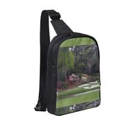 Sac à bandoulière double couche réglable pour parcours de golf - Grande capacité - 19,5 x 6 x 30 cm - Pour camping, voyage, activités quotidiennes de loisirs, Noir , Taille unique