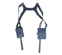 Sac à BandoulièRe Double éPaule Sac à bandoulière double en cuir PU, antivol, sangle dissimulée sous les bras, étui for téléphone, pochette de loisirs for gilet sport, voyage plein air(Blue)