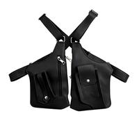 Sac à bandoulière double pour homme, en polyester PVC, réglable, anti-vol, sac pour voyage, travail, passeport, école, argent, course à pied, Noir , Refer to description