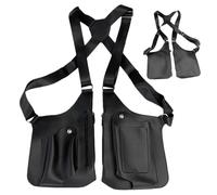 Sac à bandoulière double pour homme | Sac à bandoulière double mode plein air multi poches | Sac à bandoulière tendance pour ranger ordinateurs portables, clés, livres, dossiers