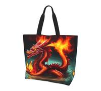 Sac à bandoulière Dragon King in Fire. Imprimé élégant sur toute la surface pour femme, léger, grande capacité pour un usage quotidien