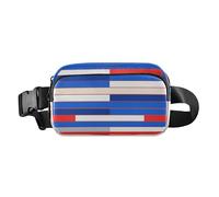 Sac à bandoulière élégant à rayures blanches rouges bleues pour homme et femme - Grande capacité avec sangle réglable - Pour cyclisme, randonnée, gym, bolso de lado para, jolies rayures blanches,