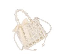 Sac à bandoulière élégant avec perles en PVC - Sac à main de soirée tendance pour femme - Utilisation quotidienne - Design en PVC avec accents de perles - Sac à main spacieux pour le travail et les