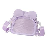 Sac à bandoulière élégant avec porte-badge transparent avec sangle réglable pour étudiant tendance, violet clair, One Size