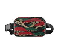 Sac à bandoulière élégant avec sangle réglable pour voyage, gym, travail, mariconeras de cintura para - Style japonais - Rouge et vert - Pour homme et femme