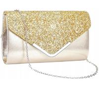 Sac à bandoulière élégant, brocart or, faux , 24x14x6 cm