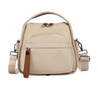 Sac à bandoulière élégant de couleur unie léger avec poignée sur le dessus, sac à main fourre-tout grande capacité en tissu Oxford pour femme voyage, beige, 10.24x8.66x4.72(inch)