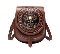 Sac à bandoulière élégant en cuir synthétique pour femme - Sac de taille rétro avec sac à bandoulière unique médiéval européen élégant en cuir PU, marron, Beauté de masse