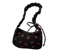 Sac à bandoulière élégant et fonctionnel en forme de fraise pour les amateurs de mode et ceux qui apprécient un accessoire unique et accrocheur, Noir , One Size