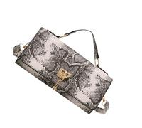 Sac à bandoulière élégant pour femme - Sac à bandoulière en accordéon - En cuir synthétique - Imprimé serpent, gris, Taille unique