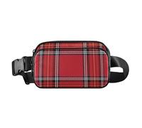Sac à bandoulière élégant pour femmes, hommes, adolescents, petit sac à bandoulière antivol - Motif écossais écossais - Ligne rouge écossaise - 20,3 x 13,5 x 5,8 cm - Rétro, Buffalo Plaid Tartan Check
