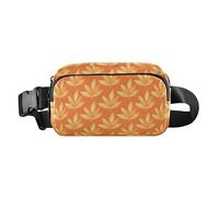 Sac à bandoulière élégant pour homme et femme - Grande capacité - Avec sangle réglable - Pour voyage, course à pied, randonnée, Litière de feuilles jaunes de couleur d'automne, Taille unique