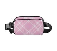 Sac à bandoulière élégant pour homme et femme, sac de poitrine en bandoulière de grande capacité avec sangle réglable, tartan écossais rose, 20,3 x 13,5 x 5,8 cm, rétro, Buffalo Tartan Check Scotland