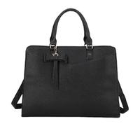 Sac à bandoulière élégant pour ordinateur portable en cuir synthétique pour femme - Sac à main d'affaires et de bureau avec poignée supérieure, Noir/blanc, Bohème