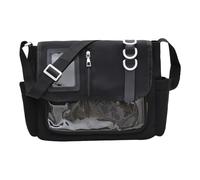 Sac à bandoulière élégant style japonais sac à bandoulière charmant Itabag école décontracté messagers pour affichage d'épingle, styles japonais bandoulière Itabag Lovely Shoulder pour fille, Noir