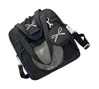 Sac à bandoulière élégant surdimensionné en nylon résistant aux déchirures pour livres et banlieusards, Noir , One Size