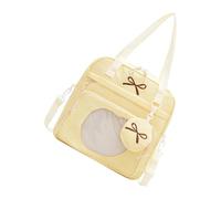 Sac à bandoulière élégant surdimensionné en nylon résistant aux déchirures pour livres et banlieusards, jaune, One Size