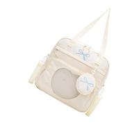 Sac à bandoulière élégant surdimensionné en nylon résistant aux déchirures pour livres et banlieusards, beige, One Size