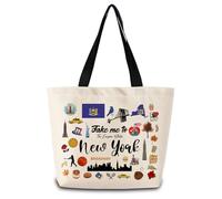 Sac À Bandoulière Emmène-Moi À New York Durable Sac Piscine Avec Poches Cabas En Toile Pour Bureau Homme Travail