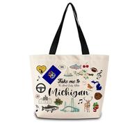 Sac À Bandoulière Emmène-Moi Au Michigan Durable Sac De Gym Décontracté Tote Bag Pour Travail L‘École Piscine