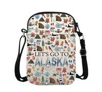 Sac à bandoulière en Alaska pour voyage de croisière en Alaska - Cadeau de vacances - Souvenir - Let's Go To Alaska Camping Messenger Bag, Alaska Cb, 15*21*2cm