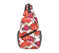 Sac à bandoulière en bandoulière pour randonnée, voyage, léger, motif éventail chinois, pour le Nouvel An