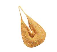 Sac à bandoulière en crochet pour femme - Jolie aisselle - Tricoter sous les bras - Coloré - Sac à main pour femme - Plage tricotée sous les bras - Joli sac à main, jaune, One Size