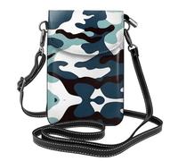 Sac à bandoulière en cuir à motif camouflage marin, adapté pour les voyages, la randonnée, le camping ou une utilisation quotidienne.