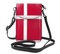 Sac à bandoulière en cuir avec motif drapeau du Danemark, adapté pour les voyages, la randonnée, le camping ou une utilisation quotidienne.