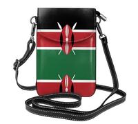 Sac à bandoulière en cuir avec motif drapeau du Kenya, adapté pour les voyages, la randonnée, le camping ou une utilisation quotidienne.