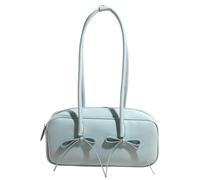 Sac à bandoulière en cuir avec un sac à main à cravate à nœuds à la main pour un usage quotidien (bleu)