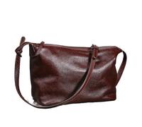 Sac à bandoulière en cuir for femme, style rétro, première couche, sous les bras(Red)