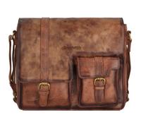 Sac à bandoulière en cuir Greenland Nature Mascu & Line 30 cm - Marron - Bride à bouton