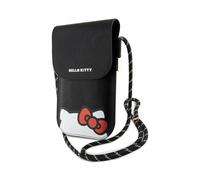 Sac à bandoulière en cuir Hello Kitty, noir - One Size