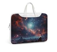 Sac à bandoulière en cuir imprimé Espace avec grappe pour homme et femme Sac à bandoulière pour voyage, affaires, bureau, ordinateur portable, Style blanc, 37x28cm