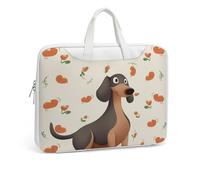 Sac à bandoulière en cuir imprimé « I Love My Dog Teckels » pour homme et femme - Pour voyage, affaires, bureau, ordinateur portable, Style blanc, 42x30.5cm