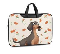 Sac à bandoulière en cuir imprimé « I Love My Dog Teckels » pour homme et femme - Pour voyage, affaires, bureau, ordinateur portable, Style noir, 42x30.5cm