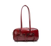 Sac à bandoulière en cuir pour femme avec nœud papillon Sac à main Sac à main Satchel Sac à main tendance Sac sous les bras pour un usage quotidien, rouge, 310.00x100.00x140.00mm