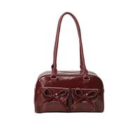Sac à bandoulière en cuir pour femme avec plusieurs poches, sac esthétique japonais, fermeture éclair, sac fourre-tout tendance sous les bras pour rendez-vous, fête, shopping, Rouge