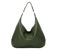 Sac à bandoulière en cuir pour femme - Grande capacité, Vert, Taille unique