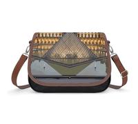 Sac à bandoulière en cuir pour femme - Musée du Louvre à Paris - Sac à bandoulière avec sangle réglable et fermeture éclair