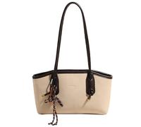 Sac à bandoulière en cuir pour femmes avec sac de passe-passe-sac élégant (beige)