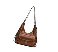 Sac à bandoulière en cuir pour femmes Sacs d'école Sac à bandoulière décontracté Portefeuille Voyage sous les bras Selle pour le confort et les styles Femmes Sac à bandoulière, marron