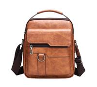 Sac À Bandoulière En Cuir Pour Hommes, Sac Messenger En Cuir PU - Sac À Bandoulière Rétro Avec Grand Espace De Stockage | Sac Léger De Style Détendu Pour Le Travail, Gratuit Et Sexe, Kaki,