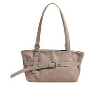 Sac à bandoulière en cuir PU avec Baille de boucle rétro pour les femmes travail (gris)